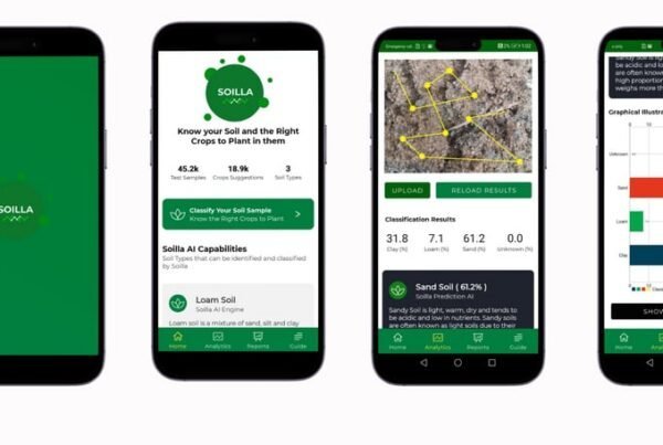 Screens from the Soilla app