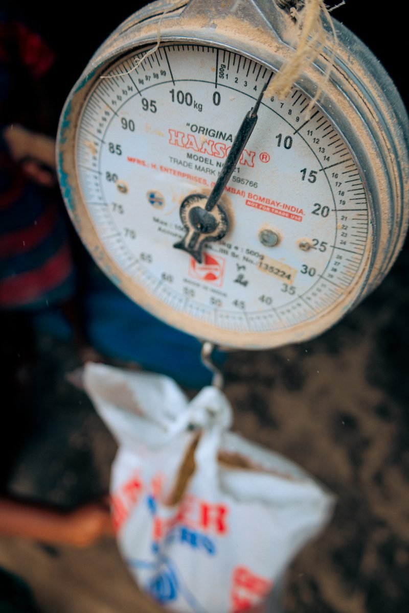 A hanging scale used to weigh produce in Rukungiri