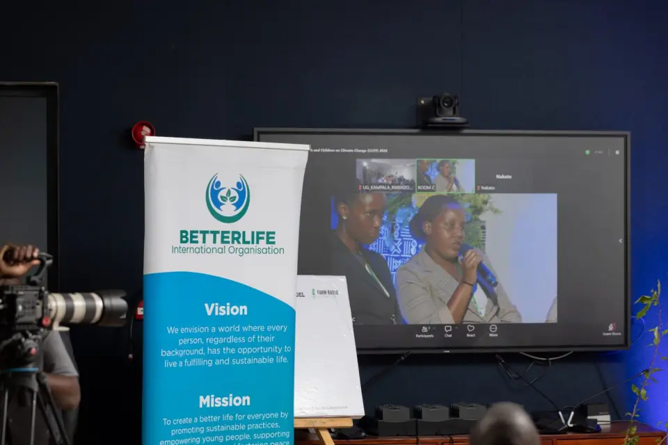 BetterLife’s vision and mission banner beside a virtual session at LCOY 2026