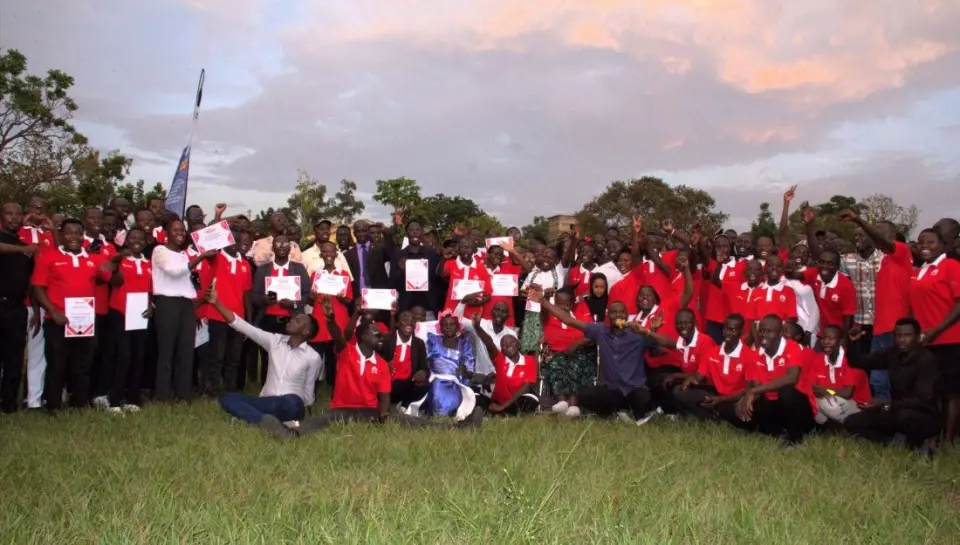 Young people at the Kakebe Tech Camp 2025 graduation in Lira